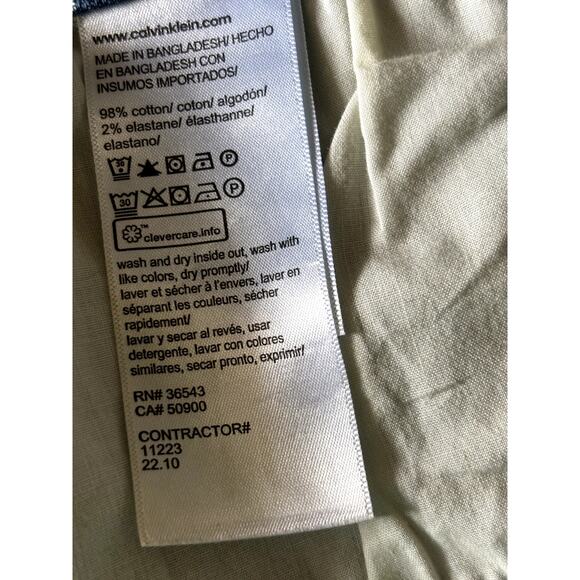 Calvin‎ Klein Mens Shorts Size 38W 38 W Light Blue Cuffed Straight Raw Edge - Picture 4 of 5